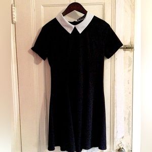 Peter Pan Contrast Collar Short Sleeved Dress
